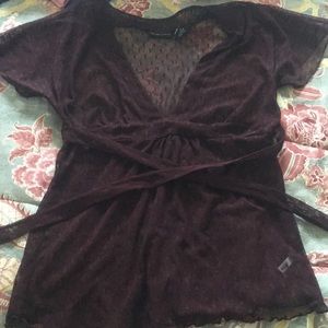 See through maroon top